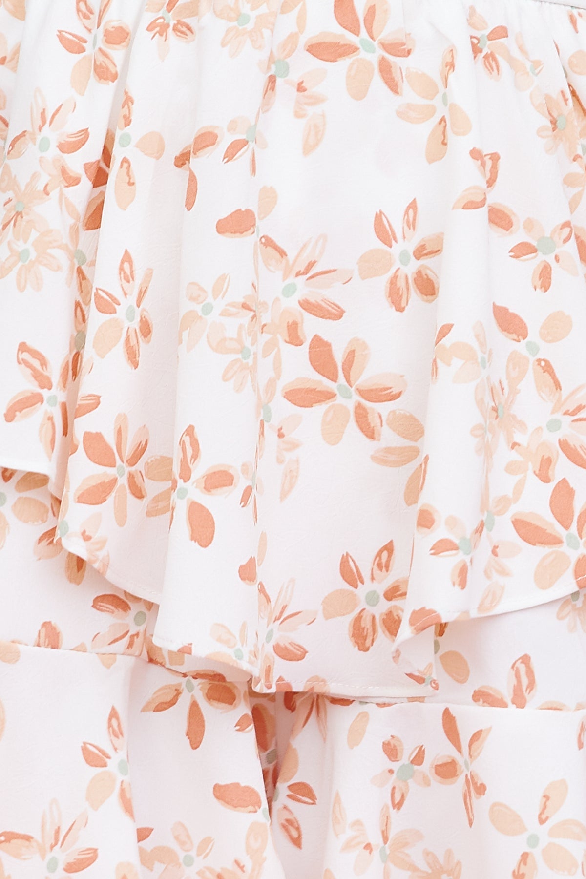 Fashion Strap Orange Floral Print V-Neck Ruffle Back Open Tie-Up Romper