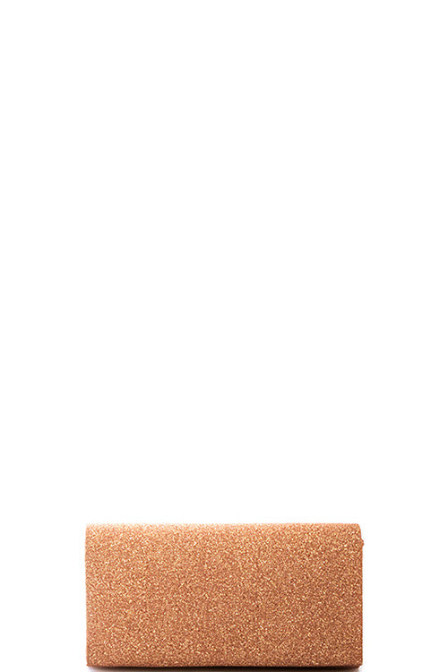 Fashion Rose Gold Sparkling Clutch
