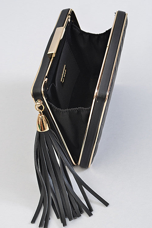 Fashion Quilted Black Clutch