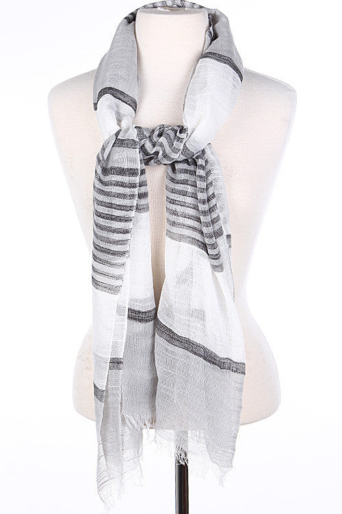 Summer Vintage Grey Detailed Scarf