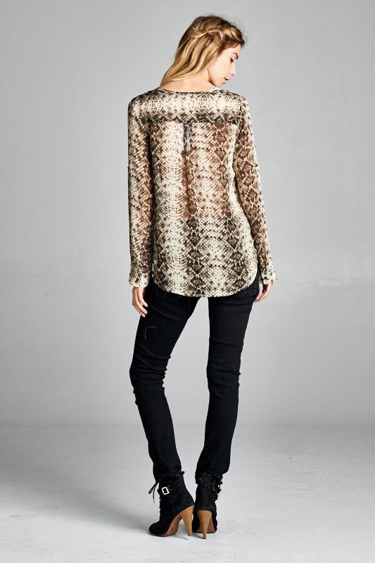 Elegant Animal Print Blouse