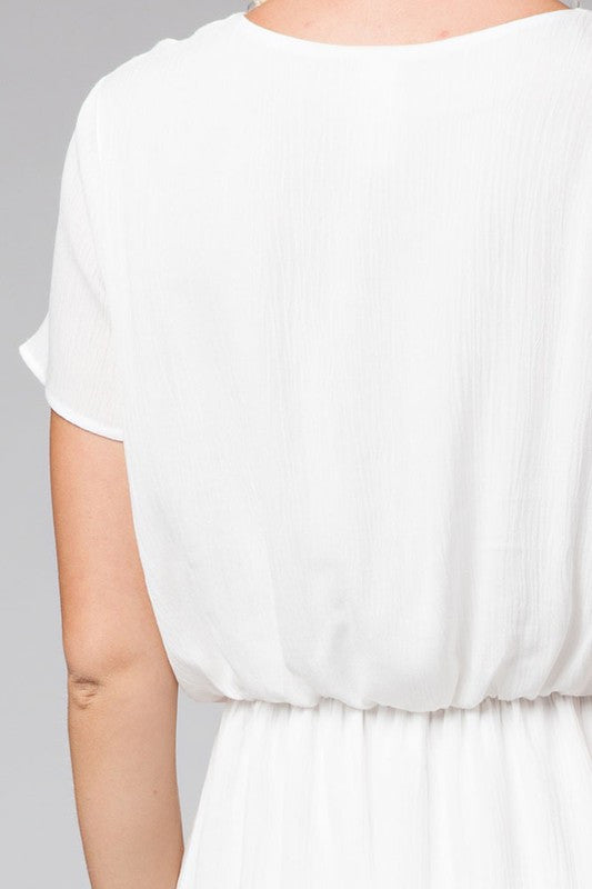 V-Neck Angel White Dress