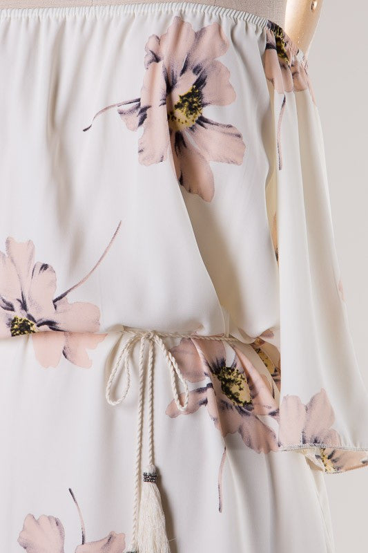 Off Shoulder Floral Summer Dress