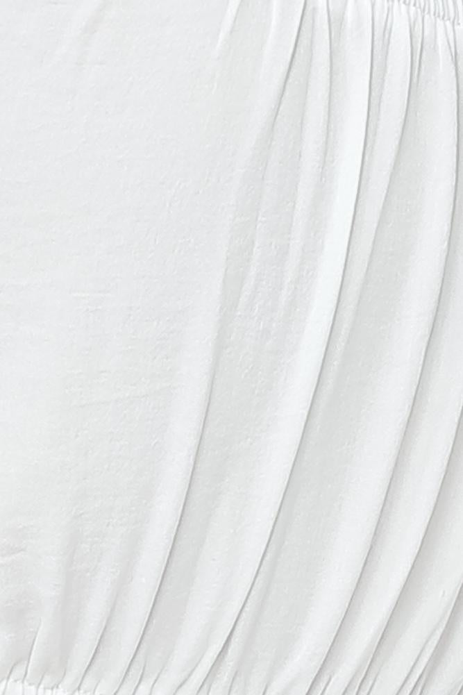 Elegant Off Shoulder White Tie-Up Ruffle Crop Top