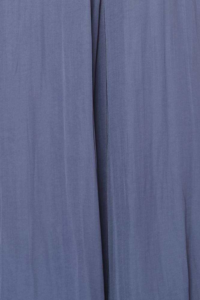 Elegant Strap V-Neck Midnight Blue Satin Tie-Up Jumpsuit