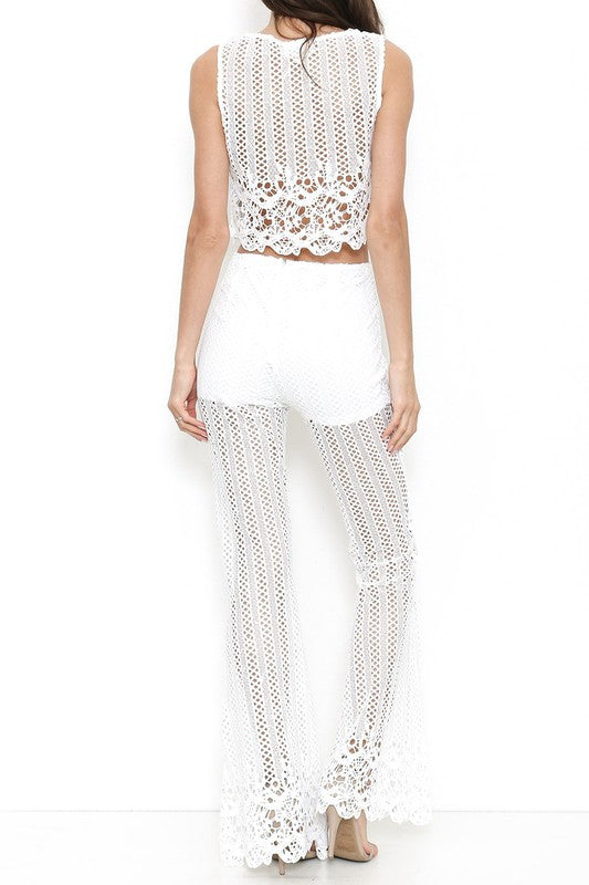 Summer Crochet White Crop Top