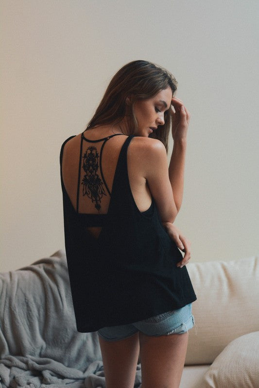 Embroidered Black Bralette