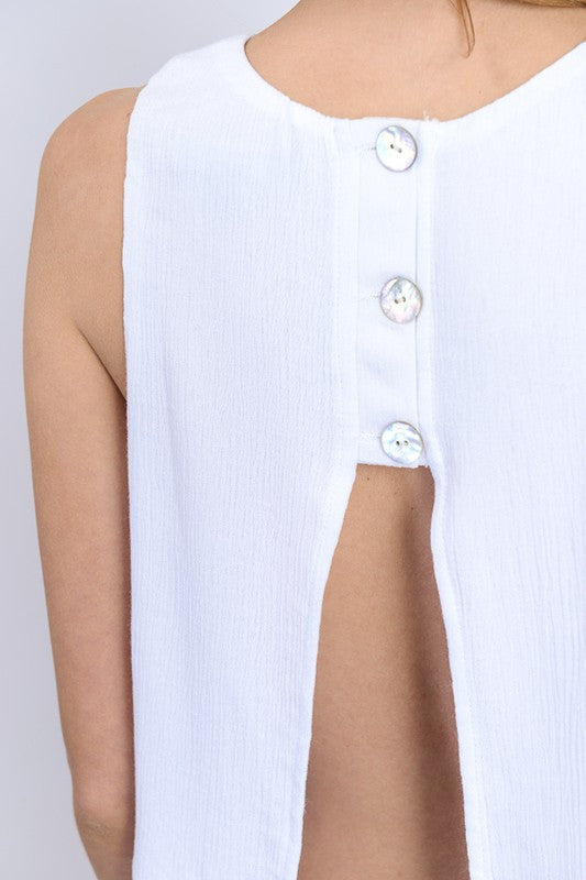Summer Ruffle Crop Top White