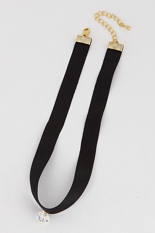 Fashion Black Choker with Rhinestone