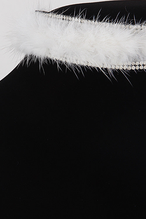 Elegant Fur Choker White Necklace