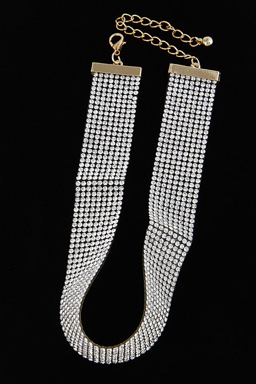 Elegant Shiny Rhinestone Choker Necklace