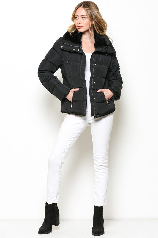 Fashion Black Silver Winter Jacket