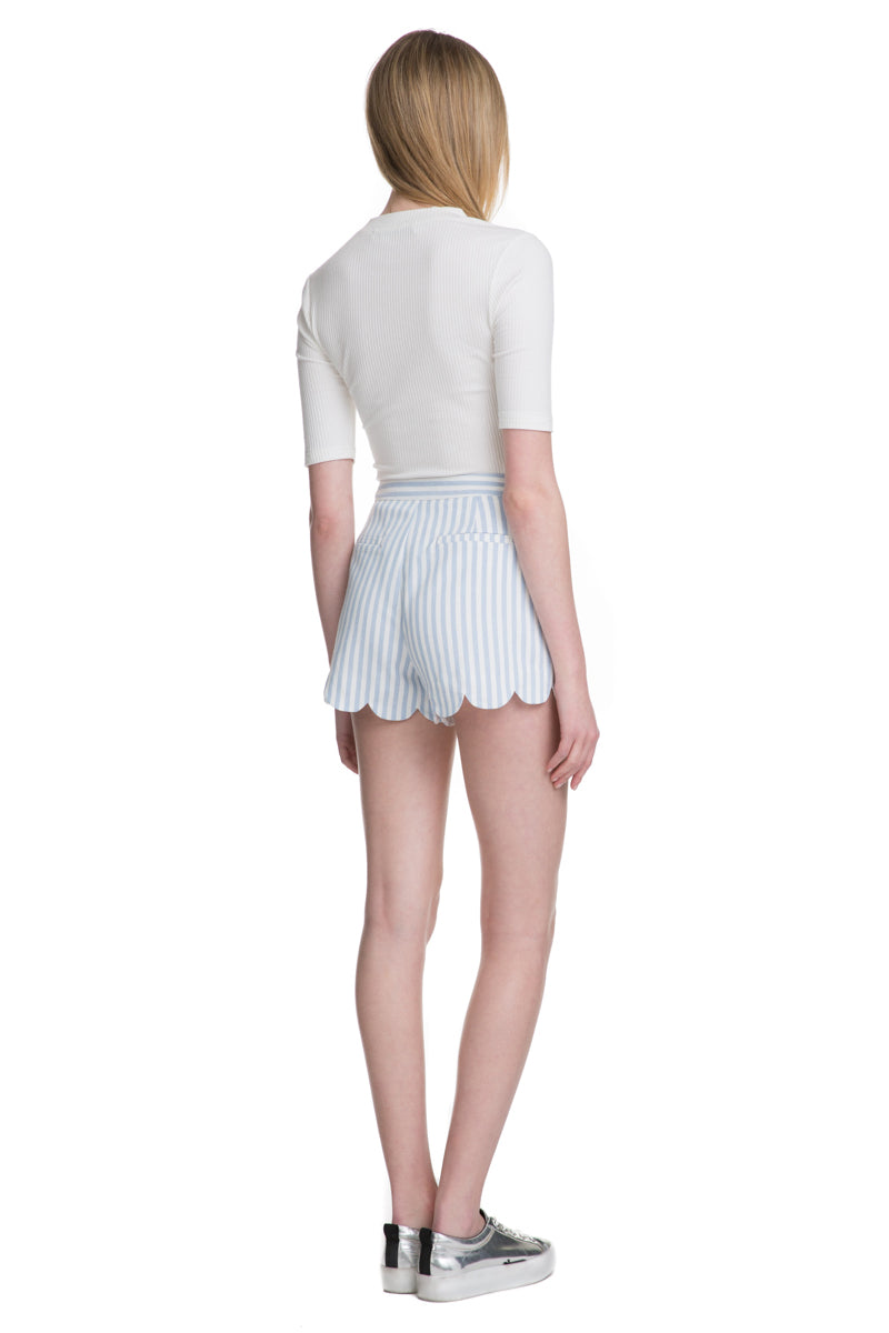 Fashion Tailor High Waisted Scallop Marine Short