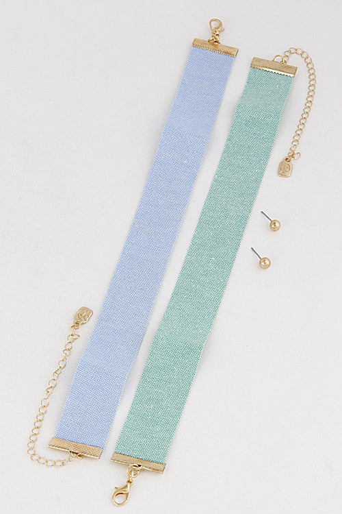 Fashion Plain Blue Choker Necklace