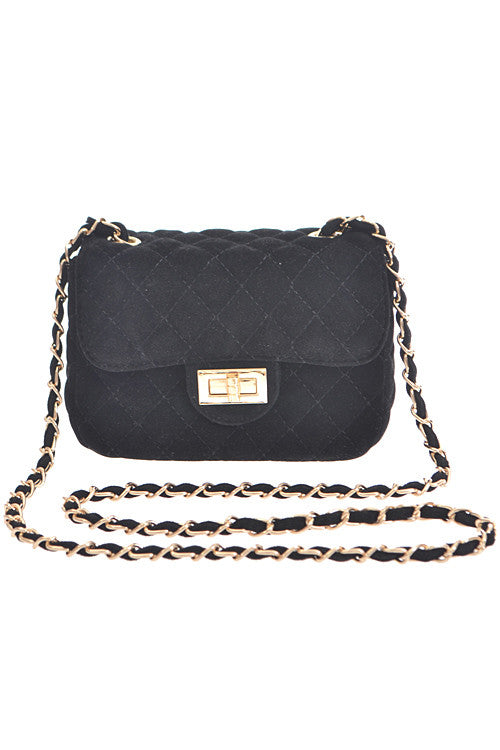 Fashion Black Clutch with Quilted Detail