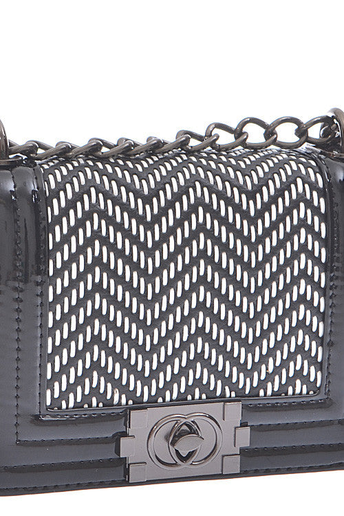 Fashion Black Contrast Handbag