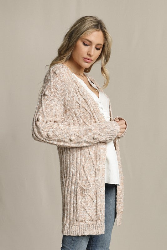 Elegant Blush White Embroidery Detailed Cardigan