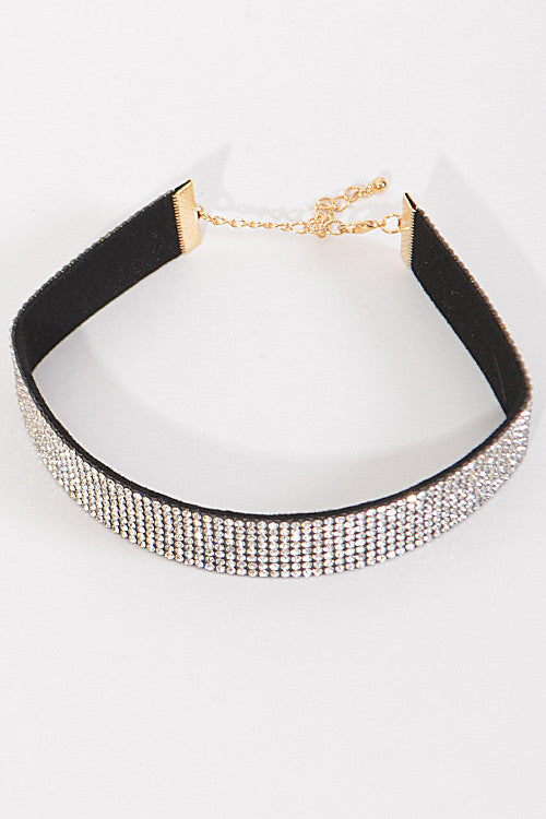 Elegant Rhinestone Lover Choker Necklace