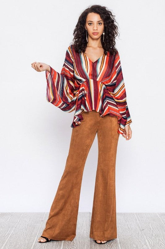 Elegant Multi-Color Metallic Tunique Open Sleeve