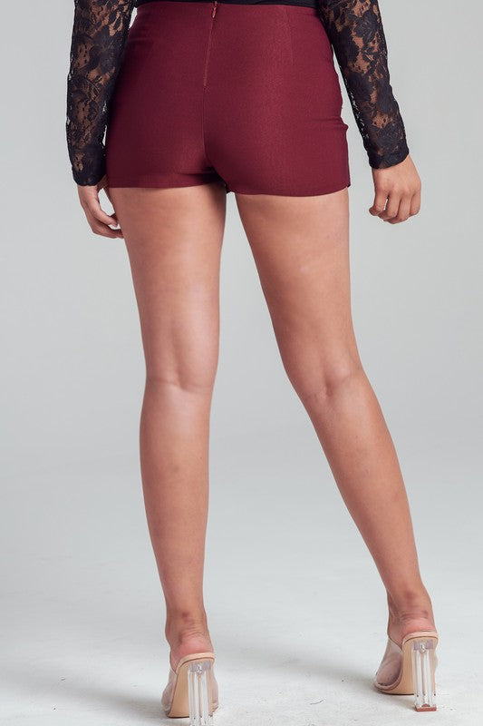 Casual Burgundy Skort