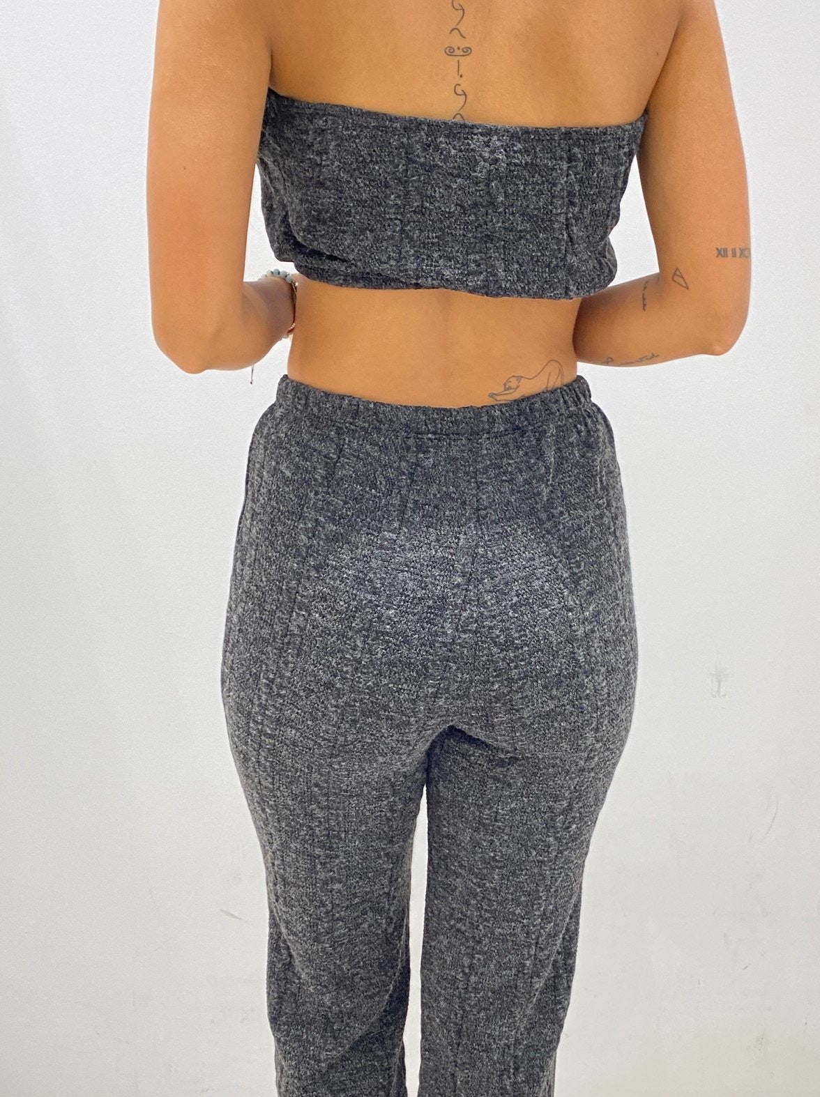 Fashion Black Crochet Joggers Pants