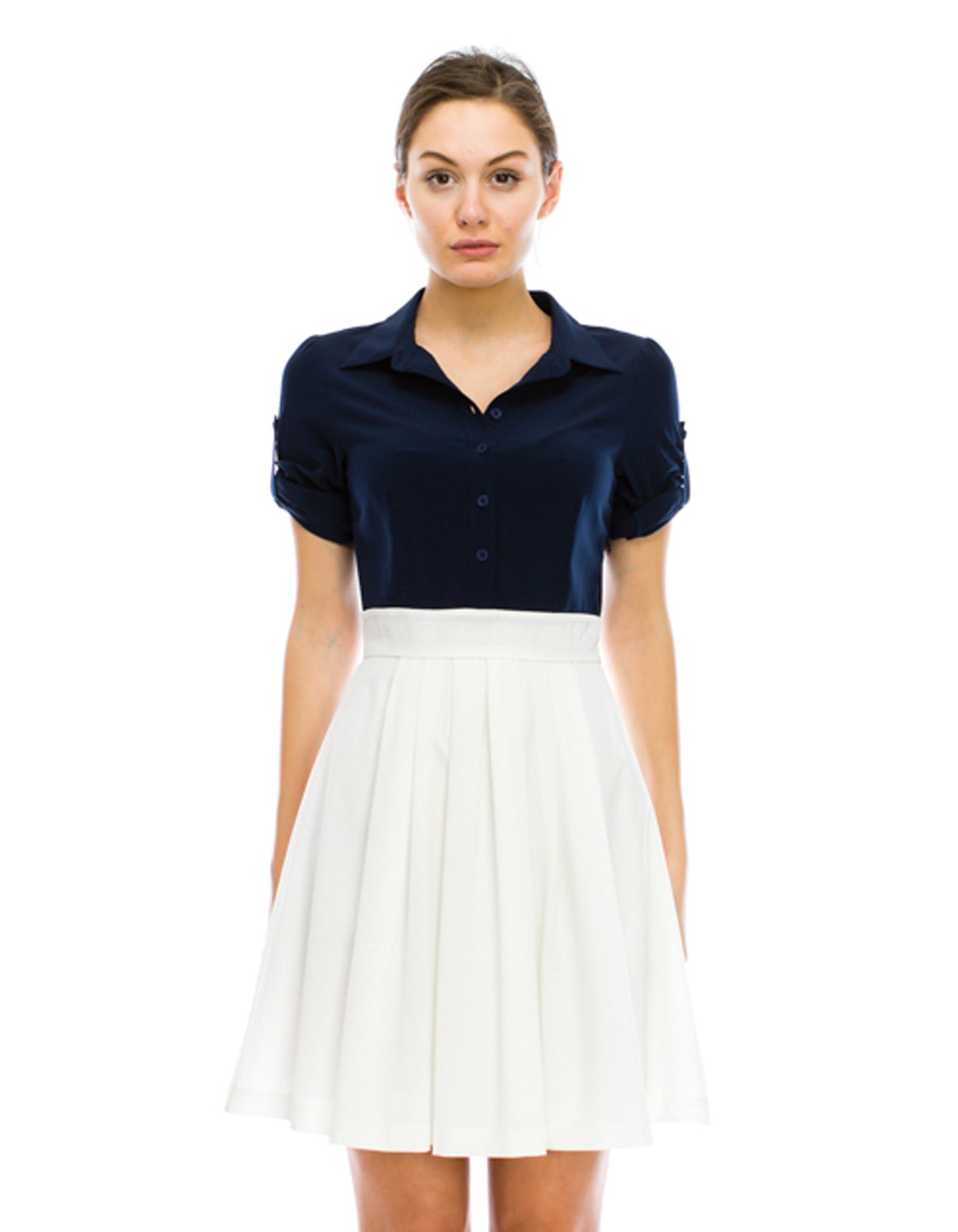 Blue White Shirt Dress