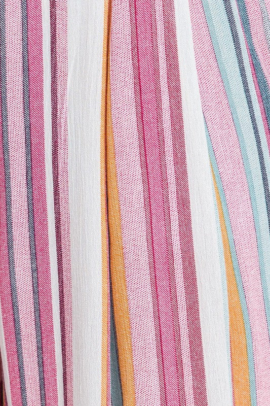 Fashion Summer Multi-Color Stripe Palazzo Pants