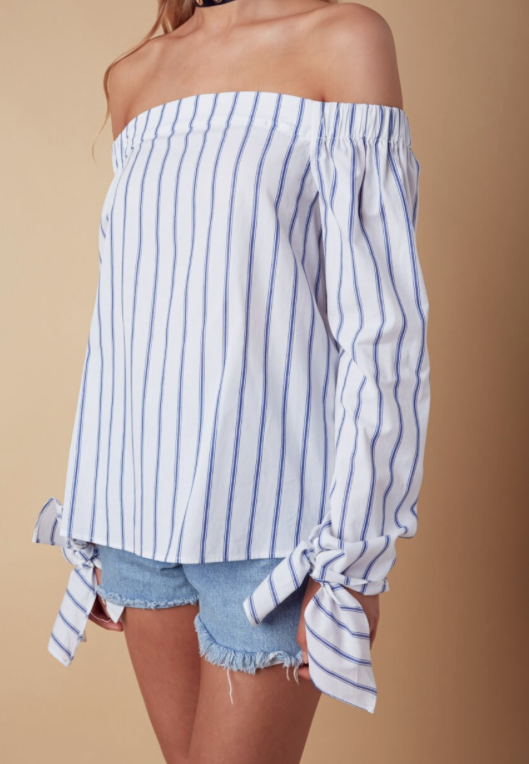 Summer Marine Off Shoulder Top