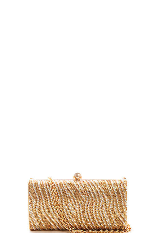 Elegant Gold Sparkling Rhinestone Clutch