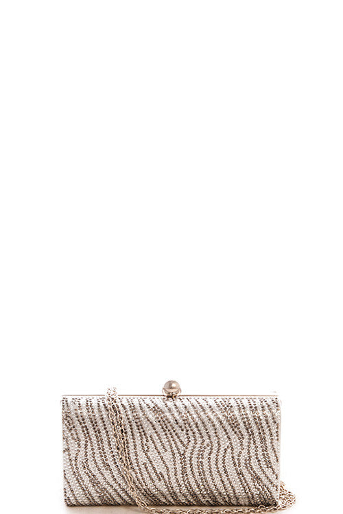 Elegant Silver Sparkling Rhinestone Clutch