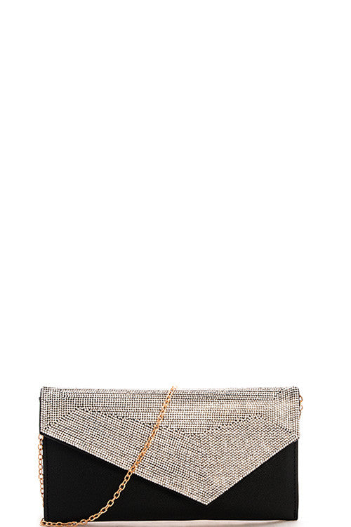 Fashion Rhinestone Black Clutch