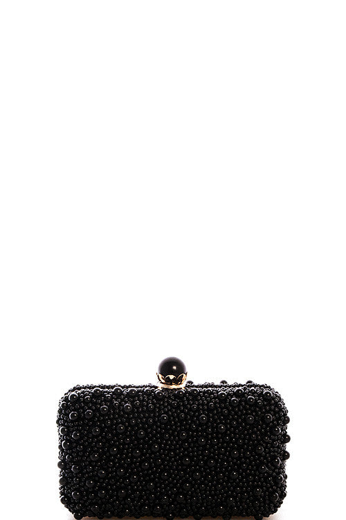 Elegant Pearl Black Clutch