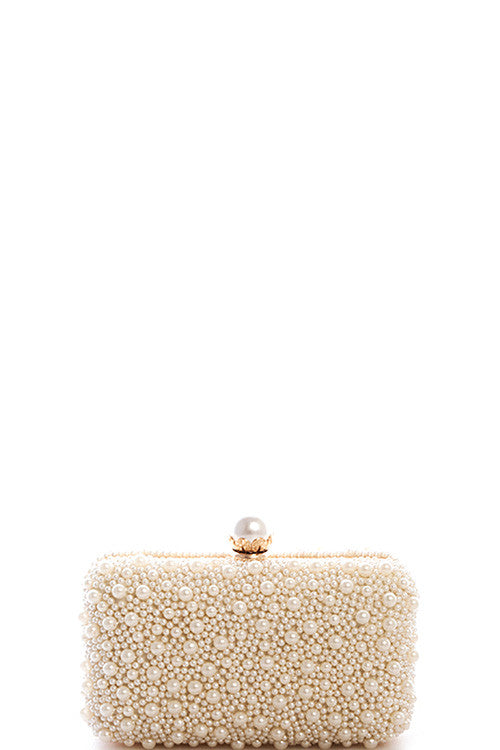 Elegant Pearl White Clutch