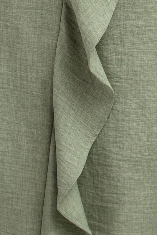 Elegant Summer Green Cut Out Pants