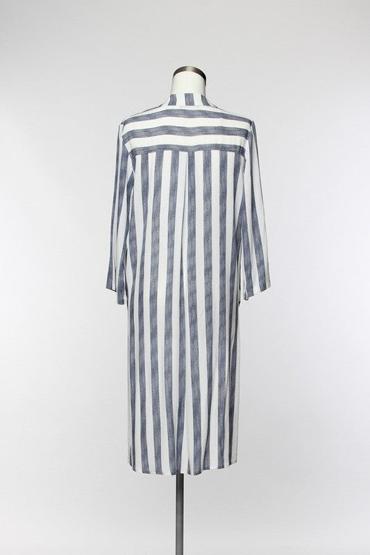 White Blue High Low Shirt