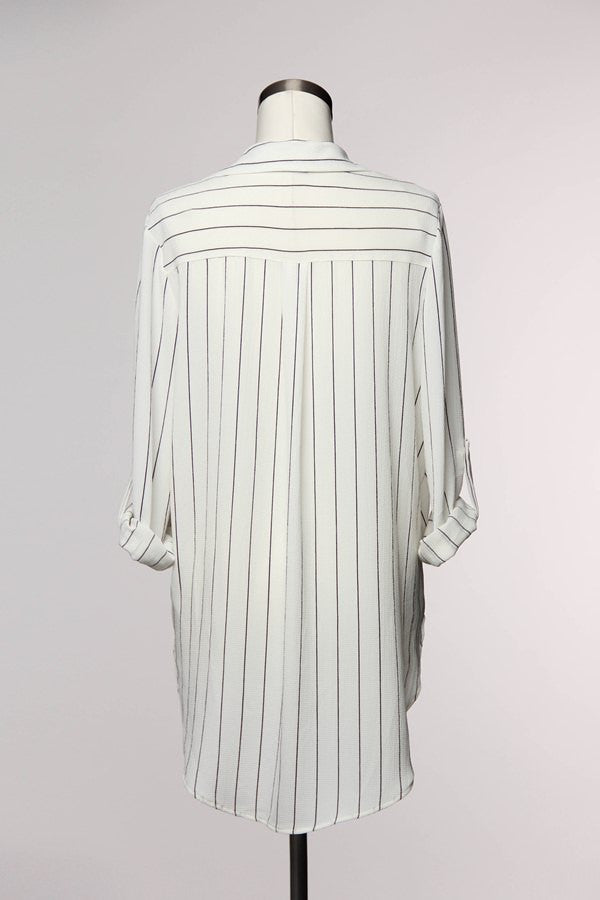 Fashion White Black Crossed Shirt