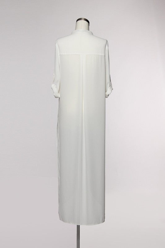 Elegant White Long Shirt