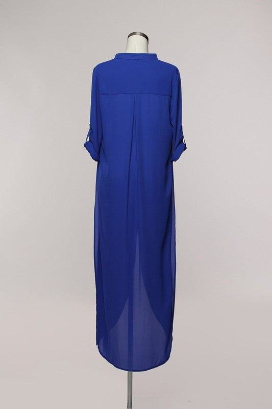 Elegant Blue Long Shirt