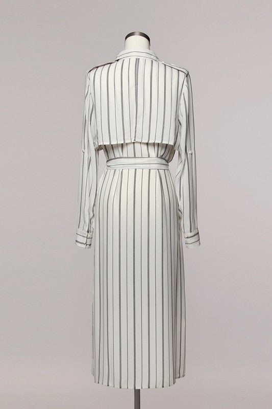 Fashion White Jacket Shirt Dress