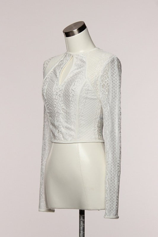 White Lace Elegant Crop Top