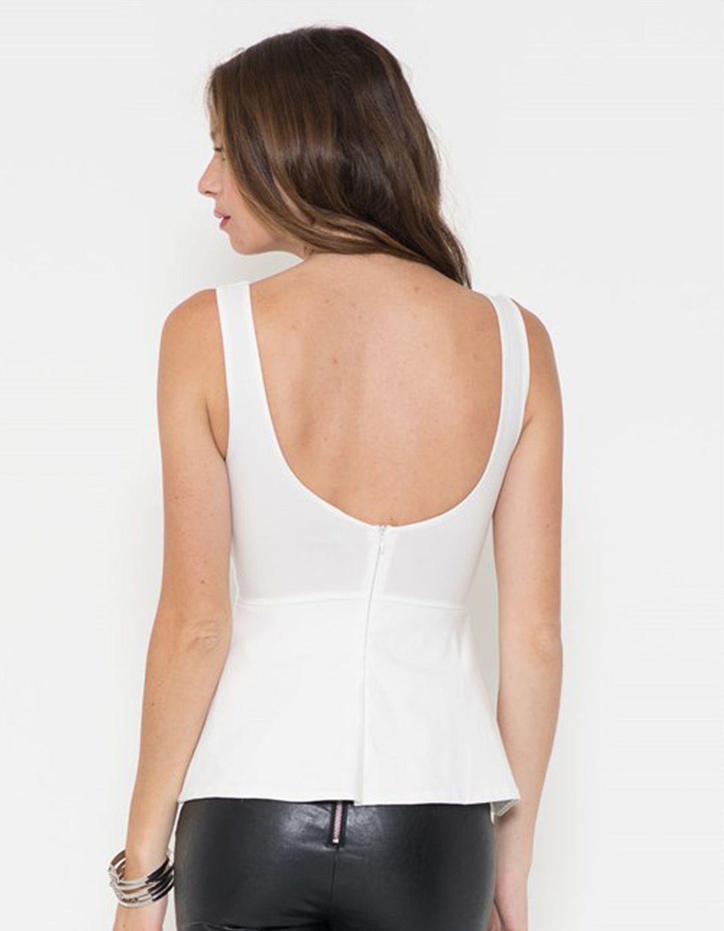 Elegant White Peplum Top