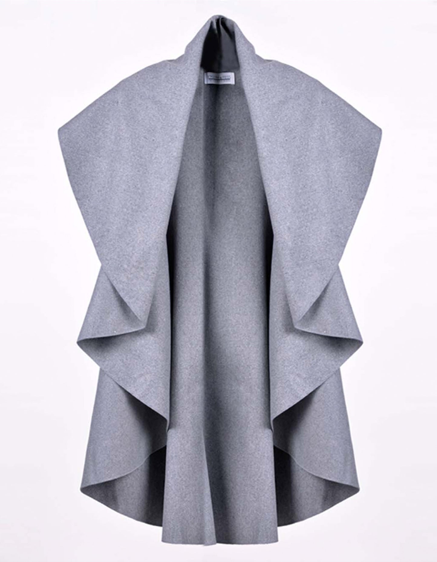 Fashion Light Grey Wool Cape