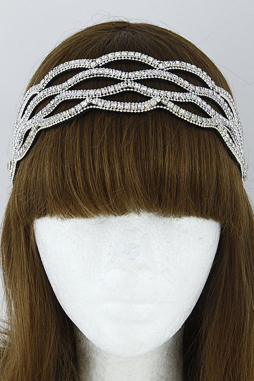 Elegant Rhinestone Silver Head Band