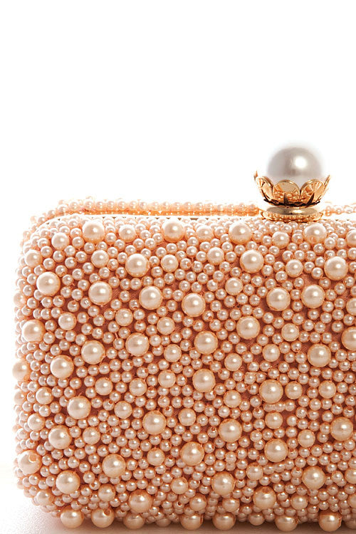 Elegant Pearl Rose Clutch