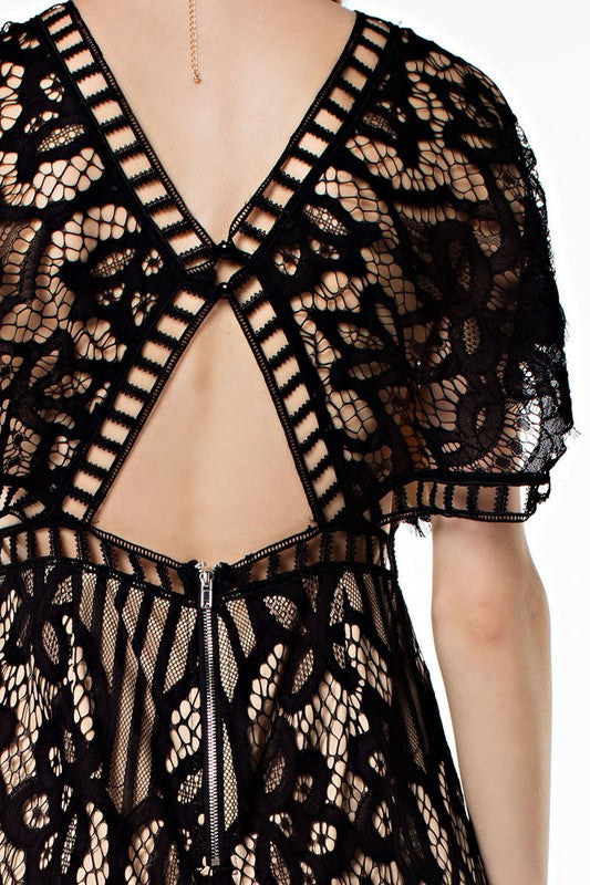 Elegant Black Lace Romper