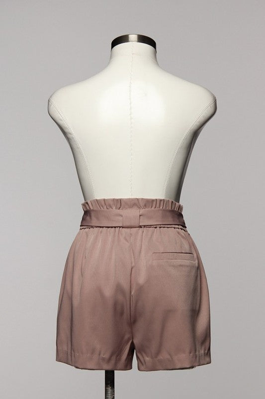 High Waisted Elegant Beige Short