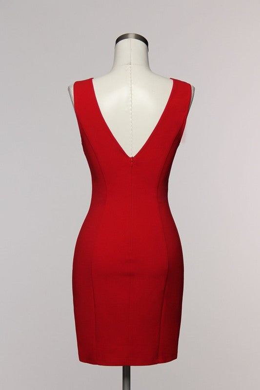 Elegant Red Mini Cocktail Dress