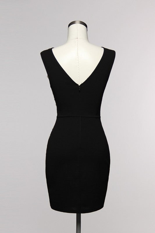 Elegant Crochet Lace Black Dress