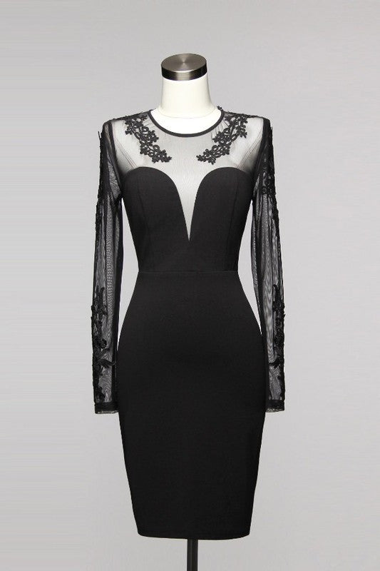 Elegant V-Neck Black Cocktail Dress EDITE MODE Elegant V-Neck Black Cocktail Dress EDITE MODE