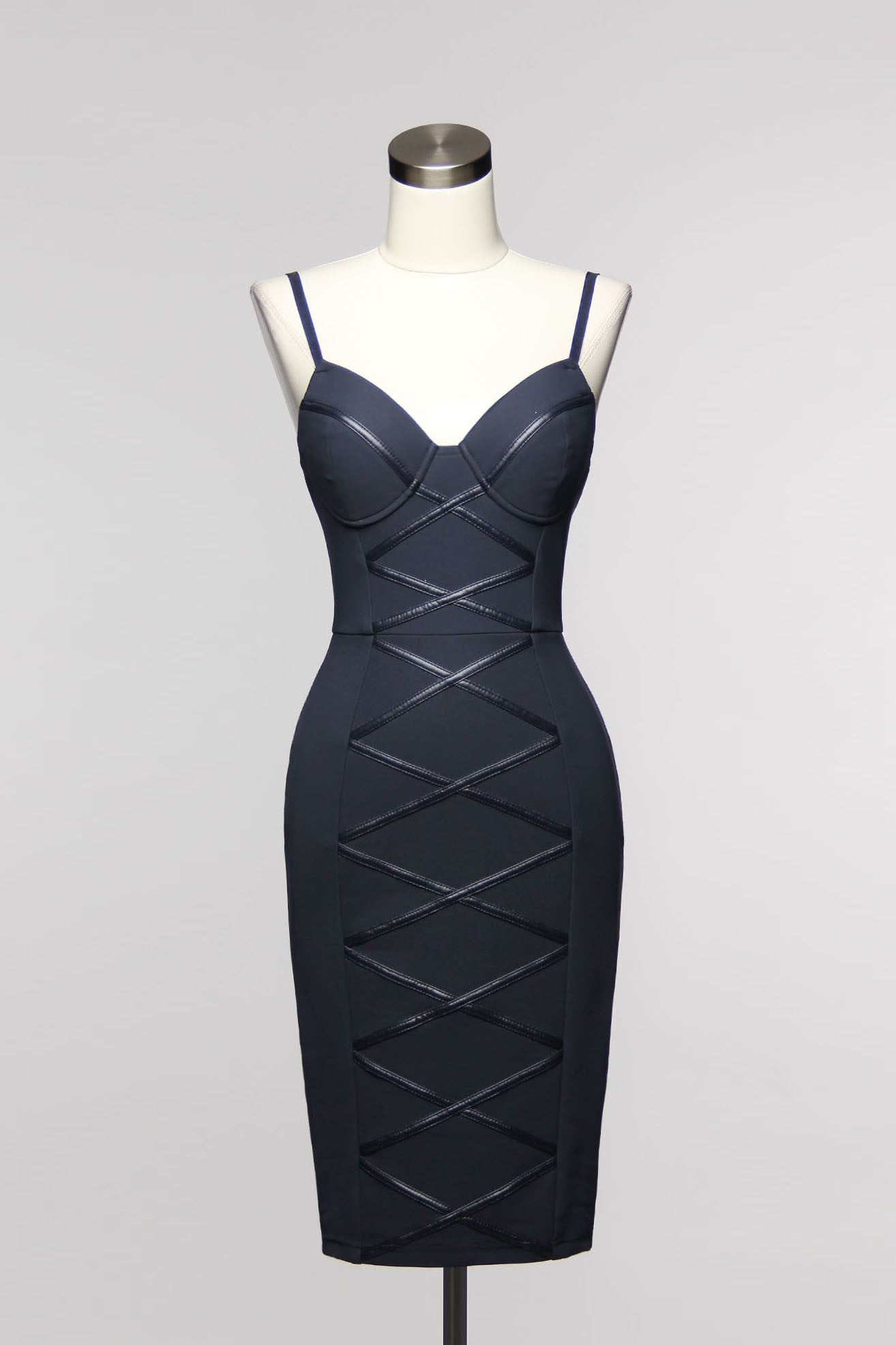 Fashion Crossed Bodycon Blue Dress